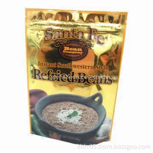 Zipper Packing Pouch for Food/Noodles, with Zip Lock, Clear Window and Bottom Gusset